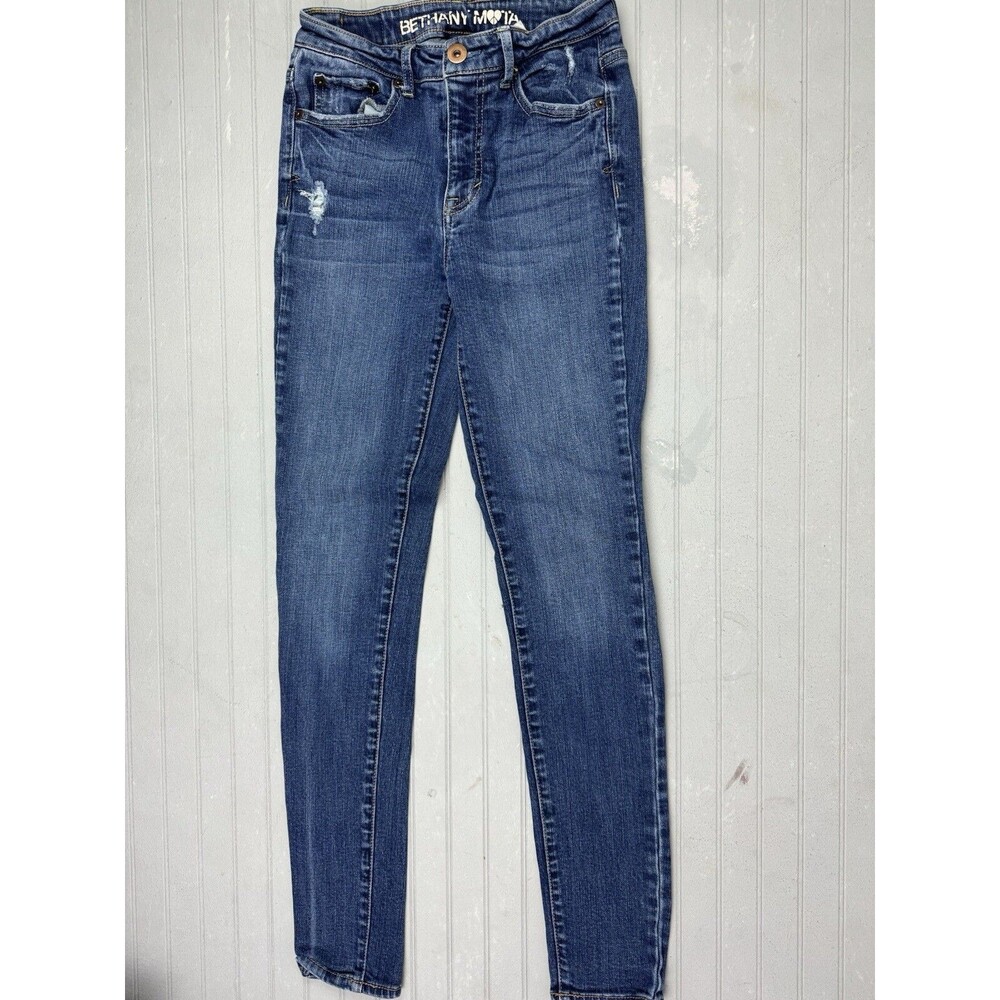 Bethany Mota Size 2 Womens Jeans Jegging High Rise Stretch Distress Med Wash